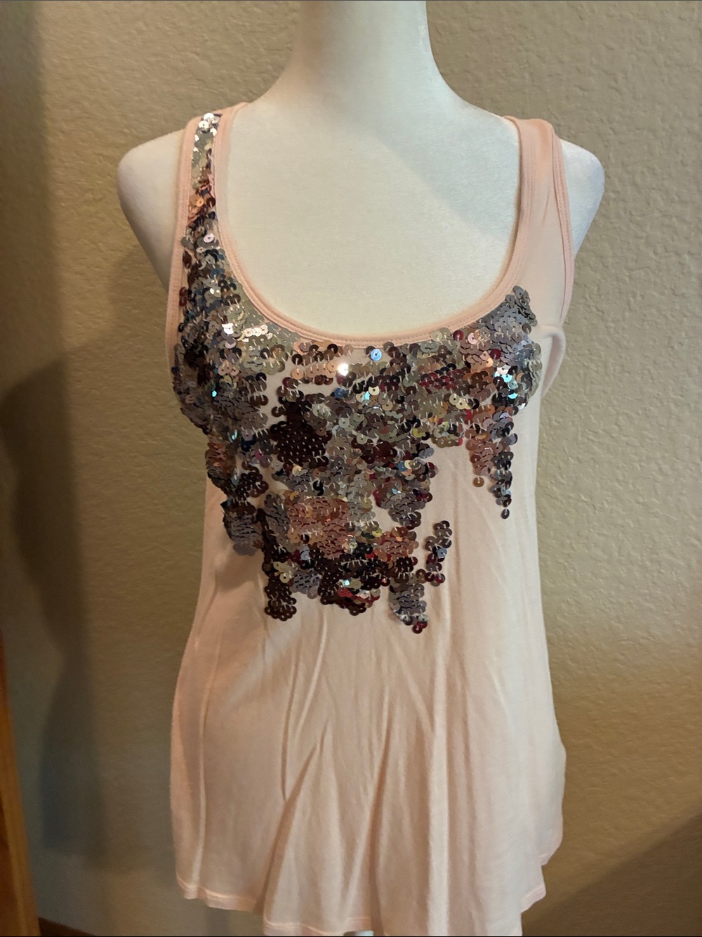 Express sequined tank top.  EUC